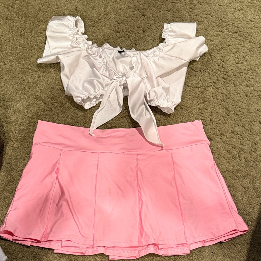White and Pink Women's Shapewear Set